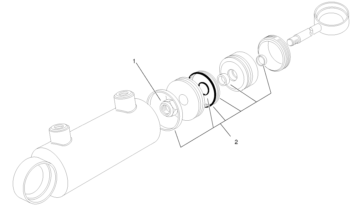 HYDRAULIC CYLINDER ASSEMBLY NO. 98-8163 (MODEL 03541 ONLY)