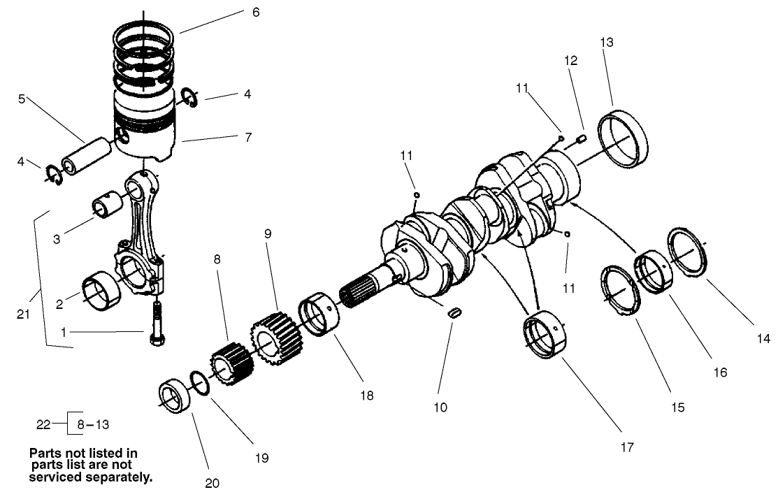 PISTON AND CRANKSHAFT ASSEMBLY