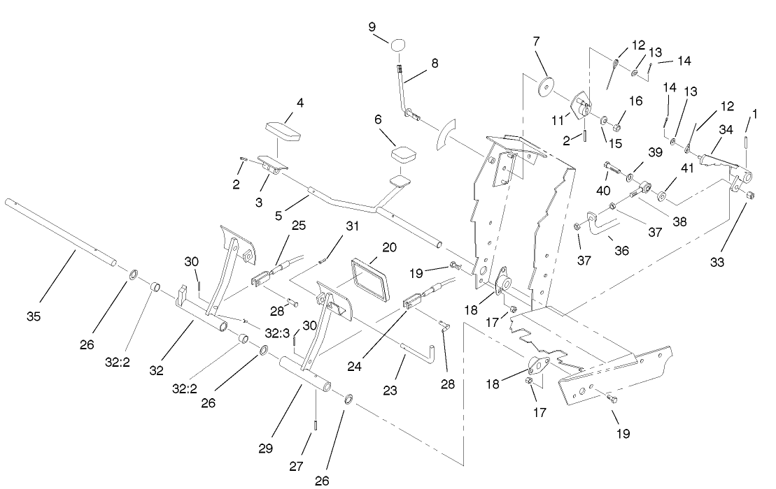 Traction And Brake Pedals Assembly