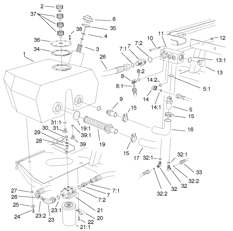 Hydraulic Filter And Reservoir Assembly