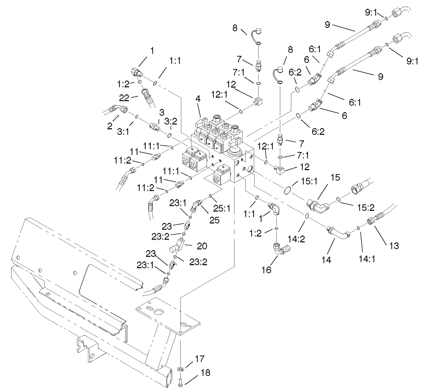 Hydraulic Control Block And Hoses Assembly