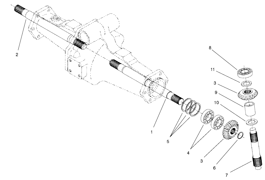 Rear Axle Assembly No. 98-3925 (continued) Bevel Gear Shaft Assembly