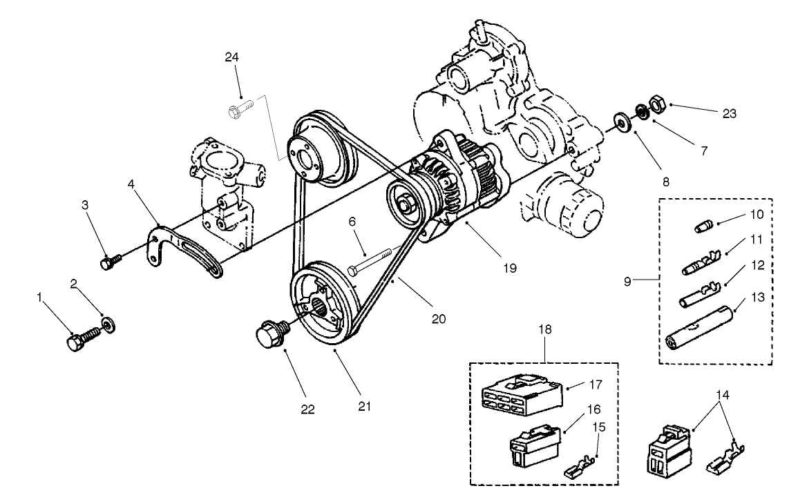 Alternator And Pulley Assembly