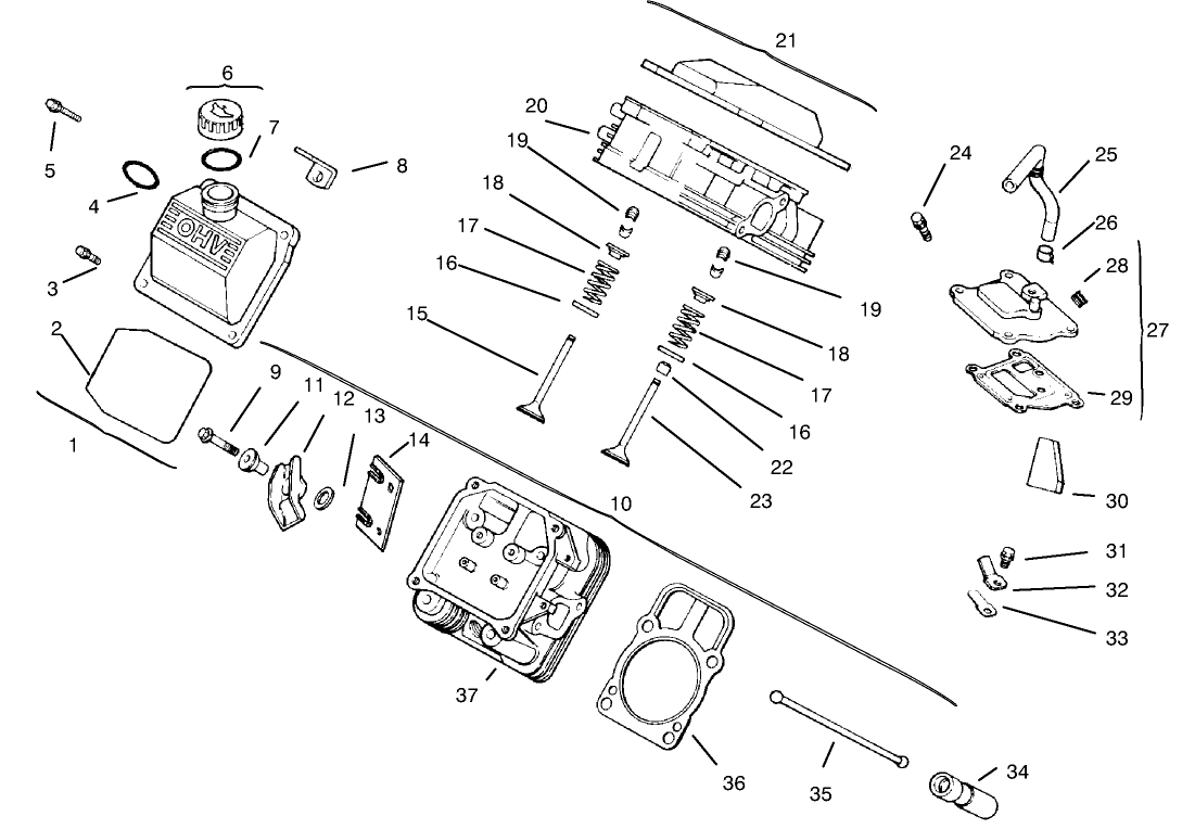 Cylinder Head, Valve & Breather(ch20qs Ps64556 Kohler)