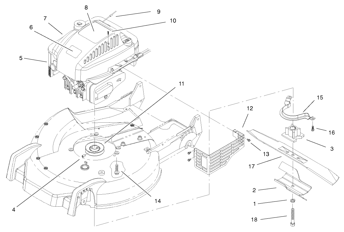 Engine and Blade Assembly