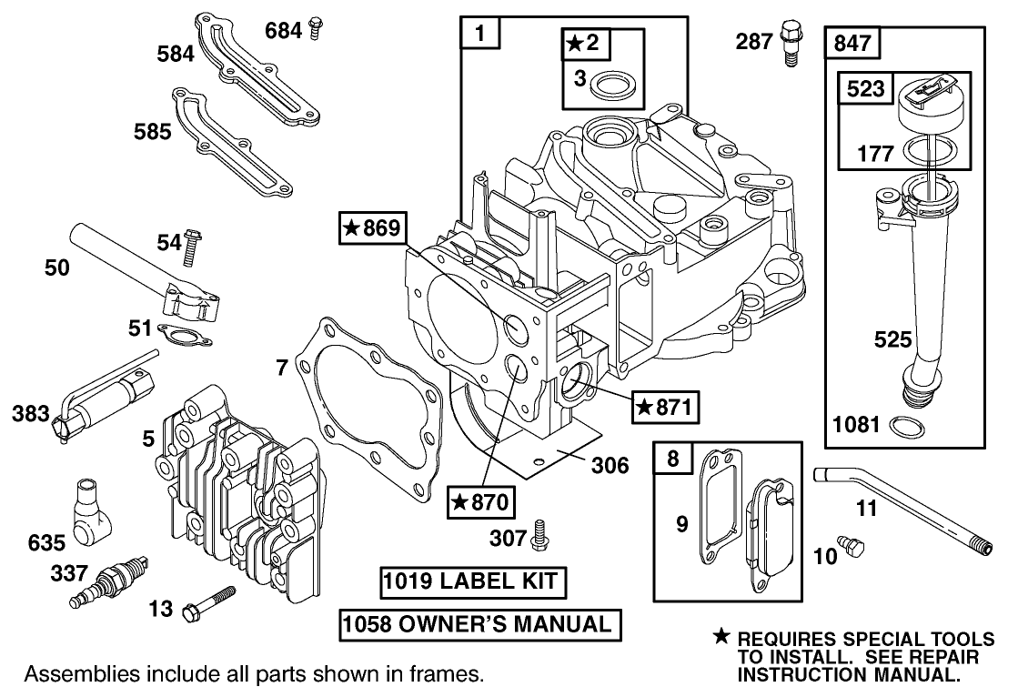 Cylinder Assembly Briggs And Stratton Model 12h807-1775-E1