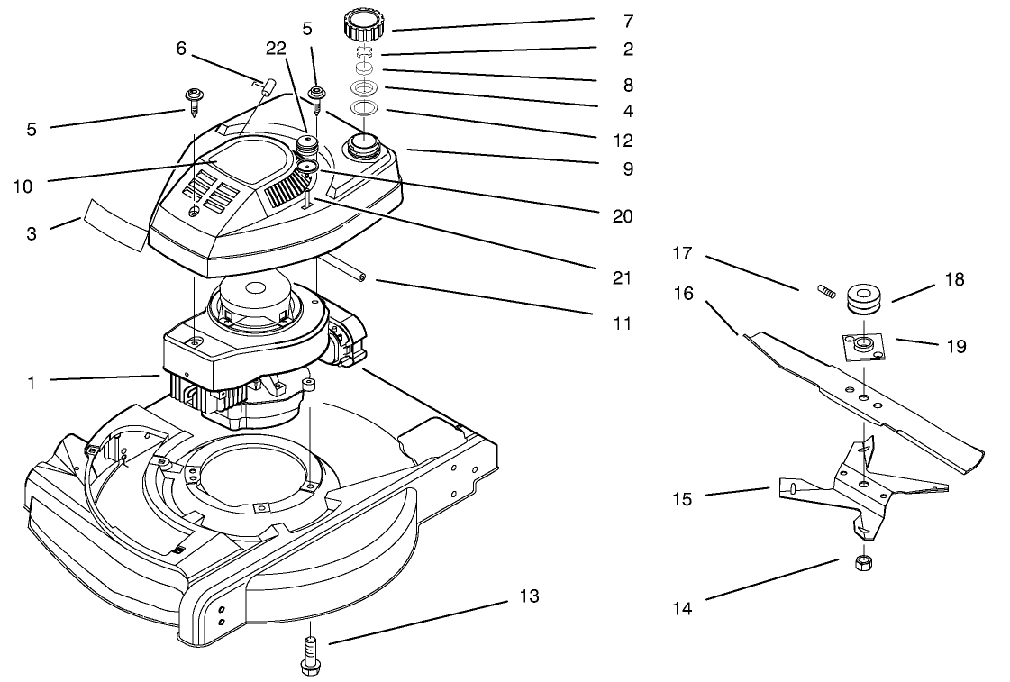 2 Cycle Engine, Fuel Tank & Blade Assembly
