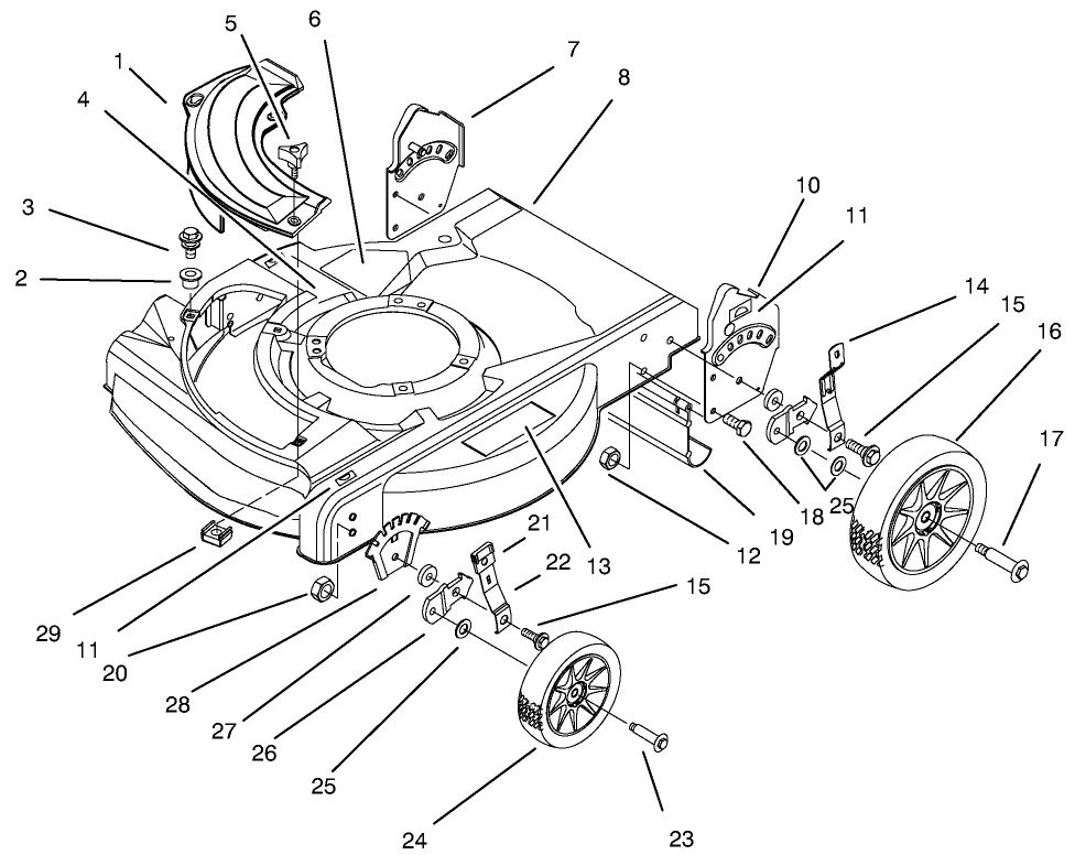 Deck & Wheel Assembly (model No. 10201 Only)