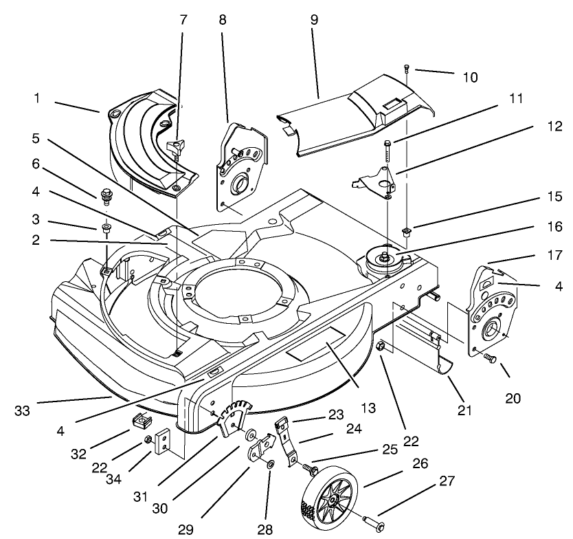 Deck & Wheel Assembly (model No. 10301 Only)
