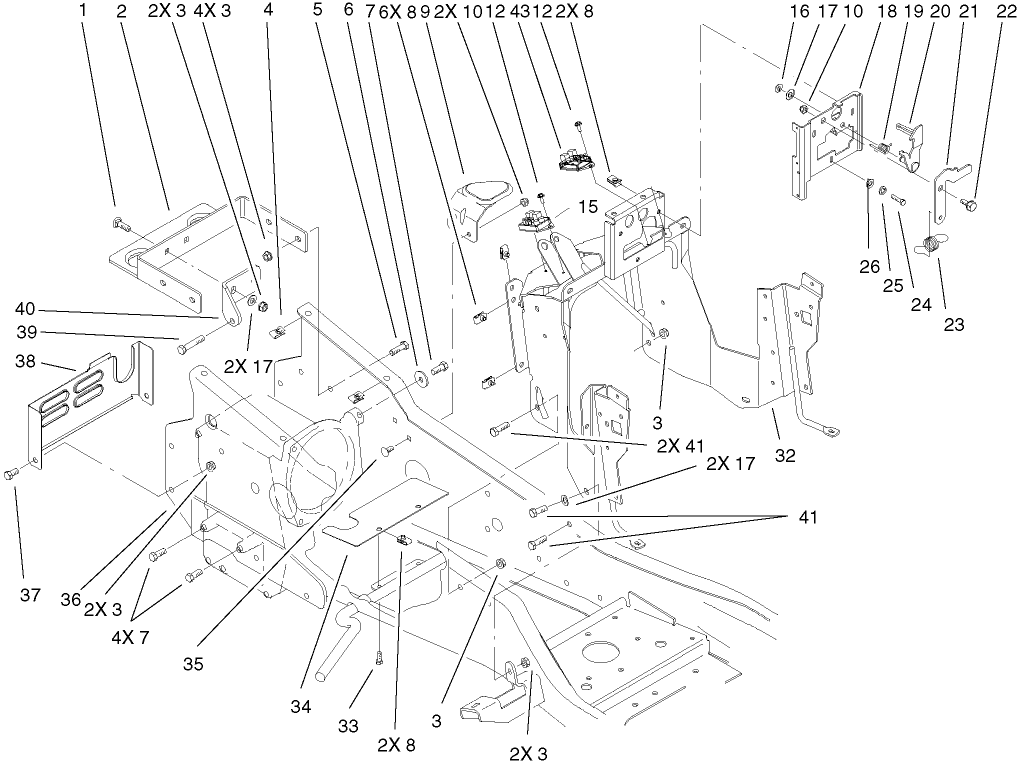 Steering Tower & Fuel Tank Supports Assembly