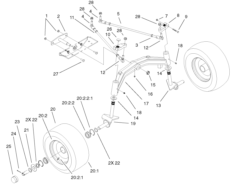 Tie Rods, Spindle & Front Axle Assembly