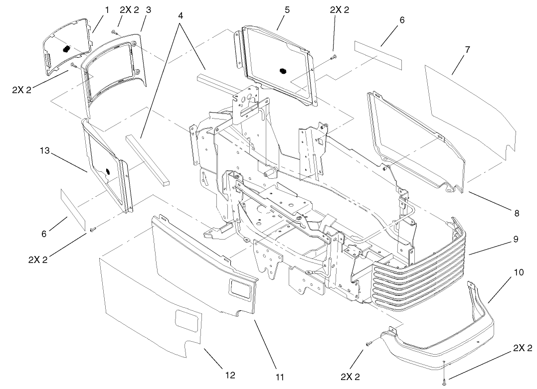 Grill & Side Panels Assembly