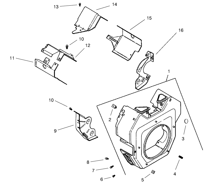 Group 6-Blower Housing & Baffles (model 73471 Only)