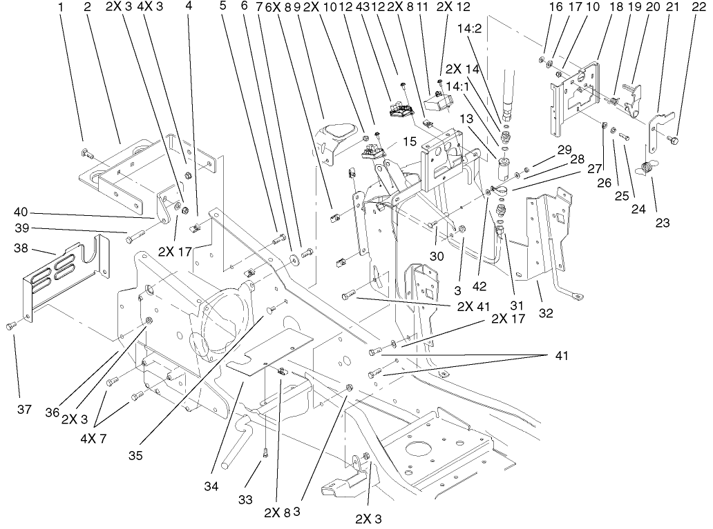 Steering Tower & Fuel Tank Supports Assembly