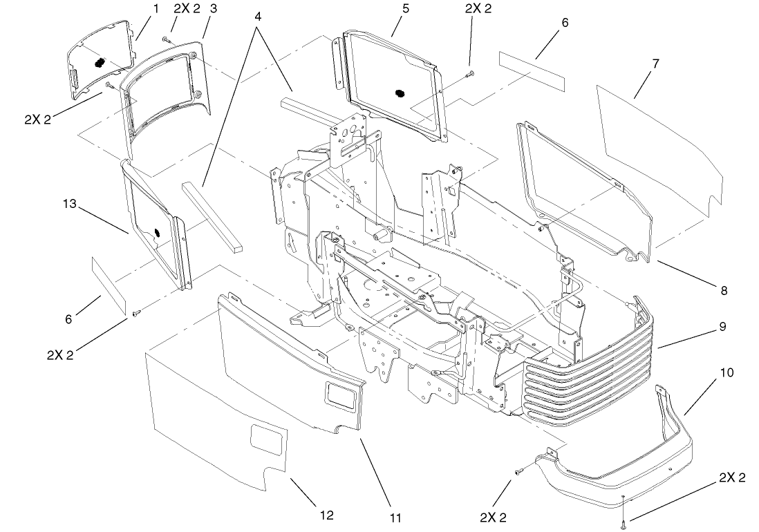 Grill & Side Panels Assembly