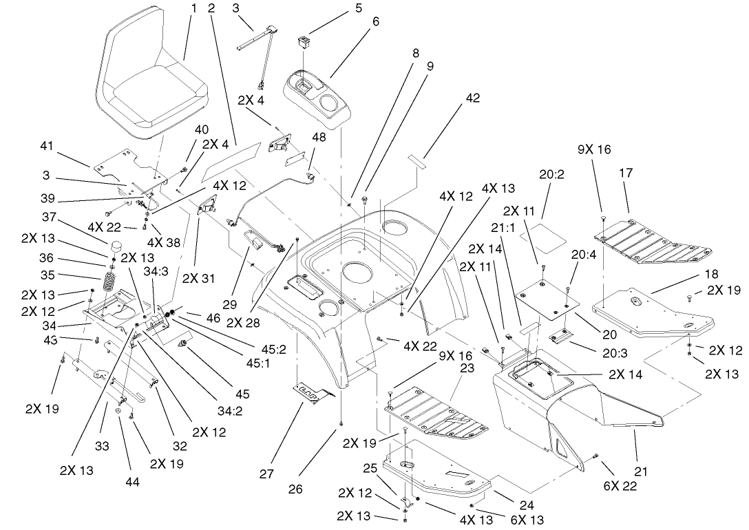 Fender, Footrest, & Seat Assembly