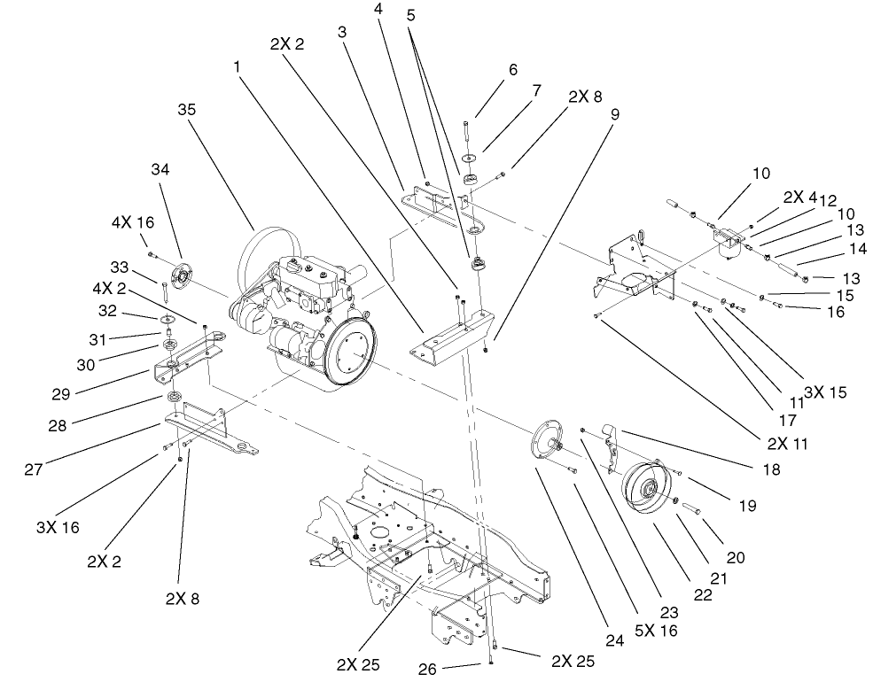 Liquid Cooled Diesel Engine Assembly