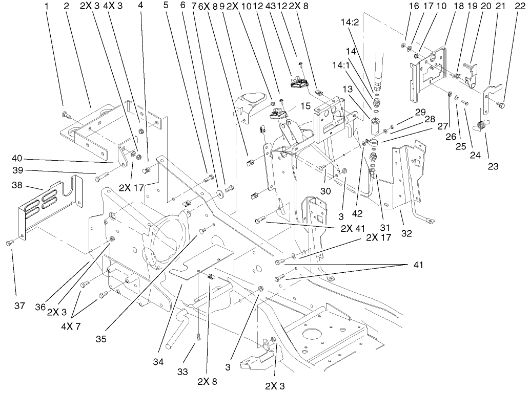Steering Tower & Fuel Tank Supports Assembly