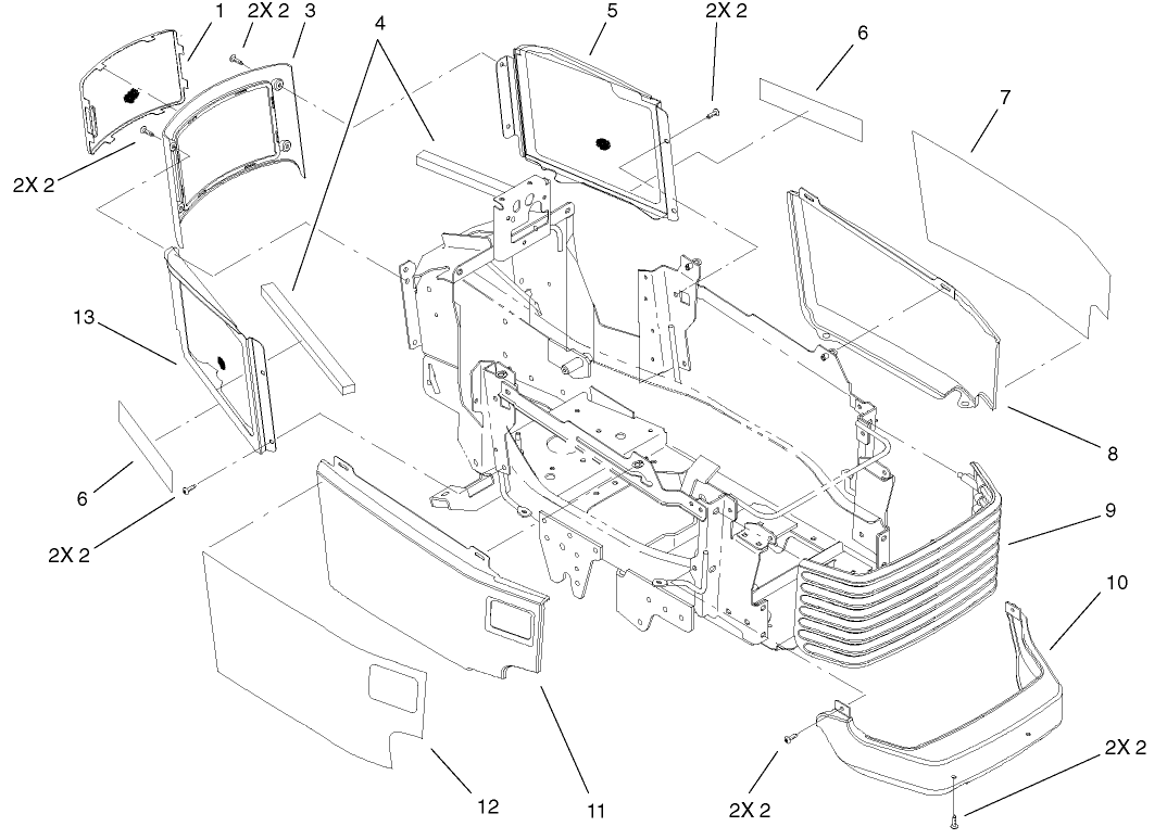 Grill & Side Panels Assembly