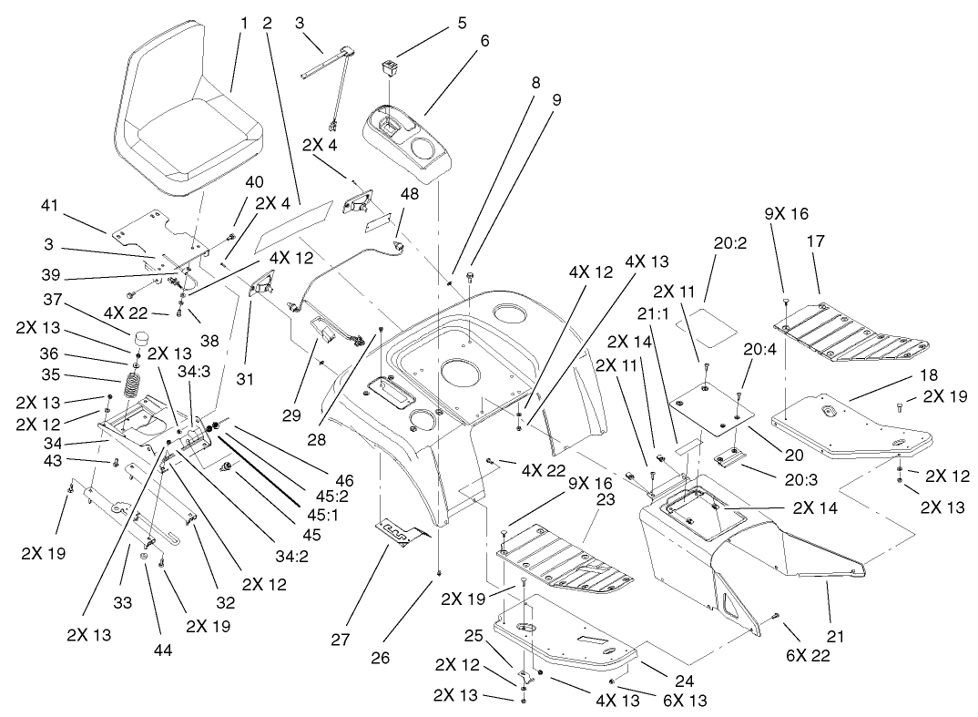 Fender, Footrest, & Seat Assembly