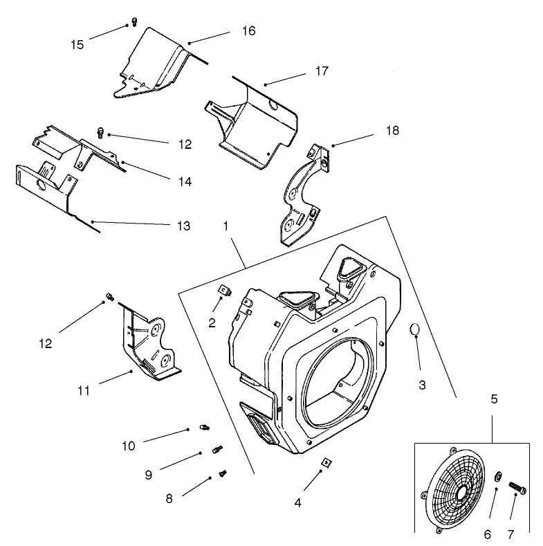 Blower Housing And Baffles Assembly (group 6) Engine: Kohler Ch22s Ps-66559