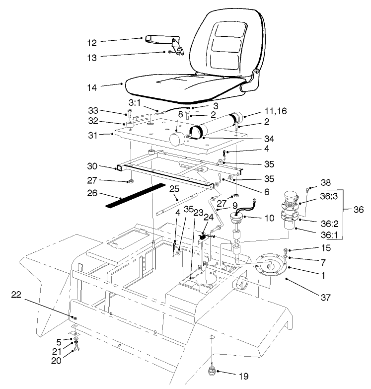 Seat Platform And Filler Cap Assembly