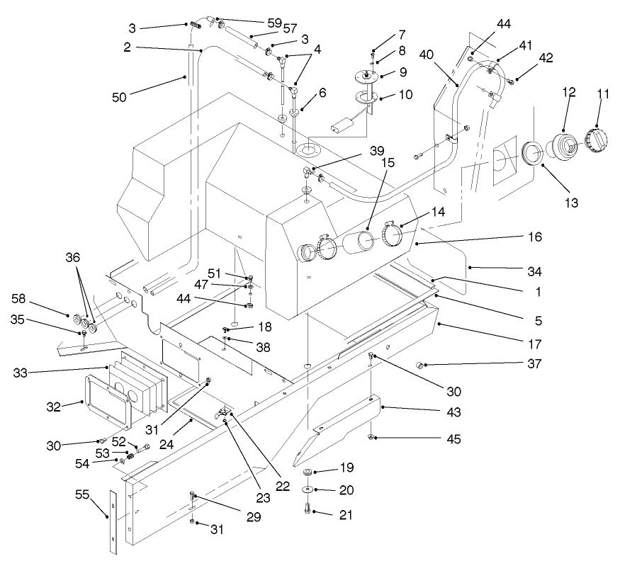 Fuel Tank And Lower Body Assembly
