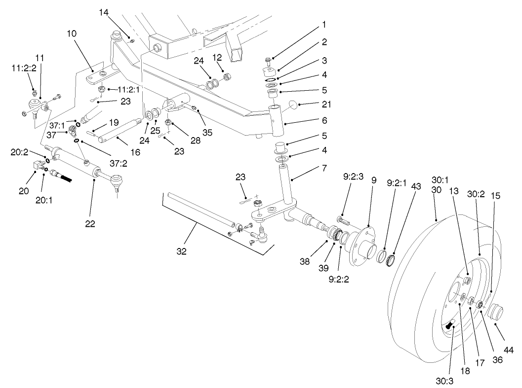 Steering Axle Assembly (model 03706 Only)