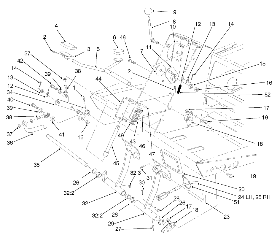 Traction And Brake Pedal Assembly