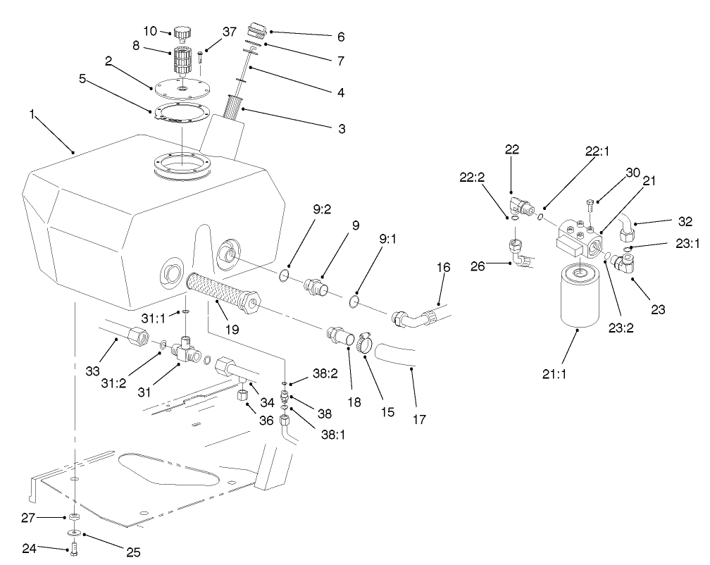 Hydraulic Filter And Reservoir Assembly