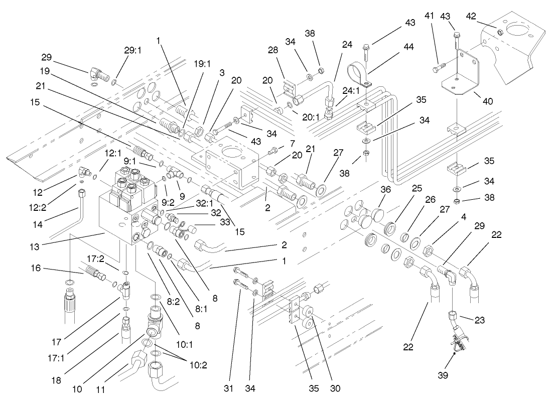 Rear Hydraulic Control Block And Tube Assembly