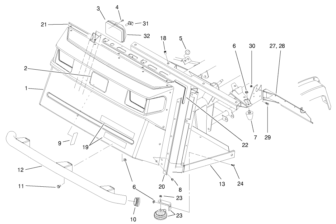 Front Bumper and Hood Assembly