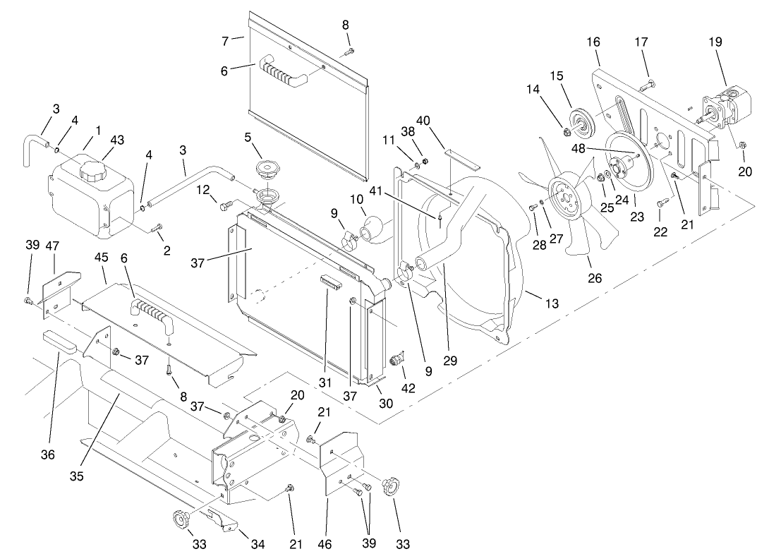 Radiator and Hydraulic Pump Assembly