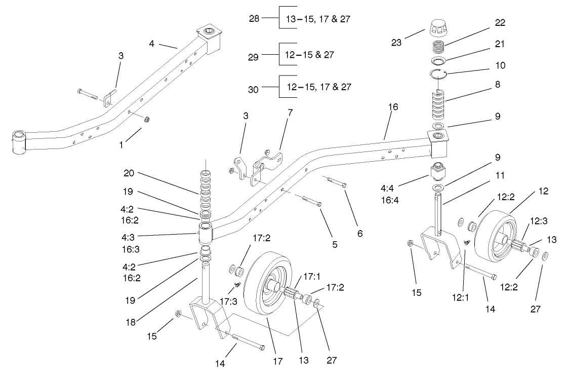 Lift Arm And Caster Wheel Assembly