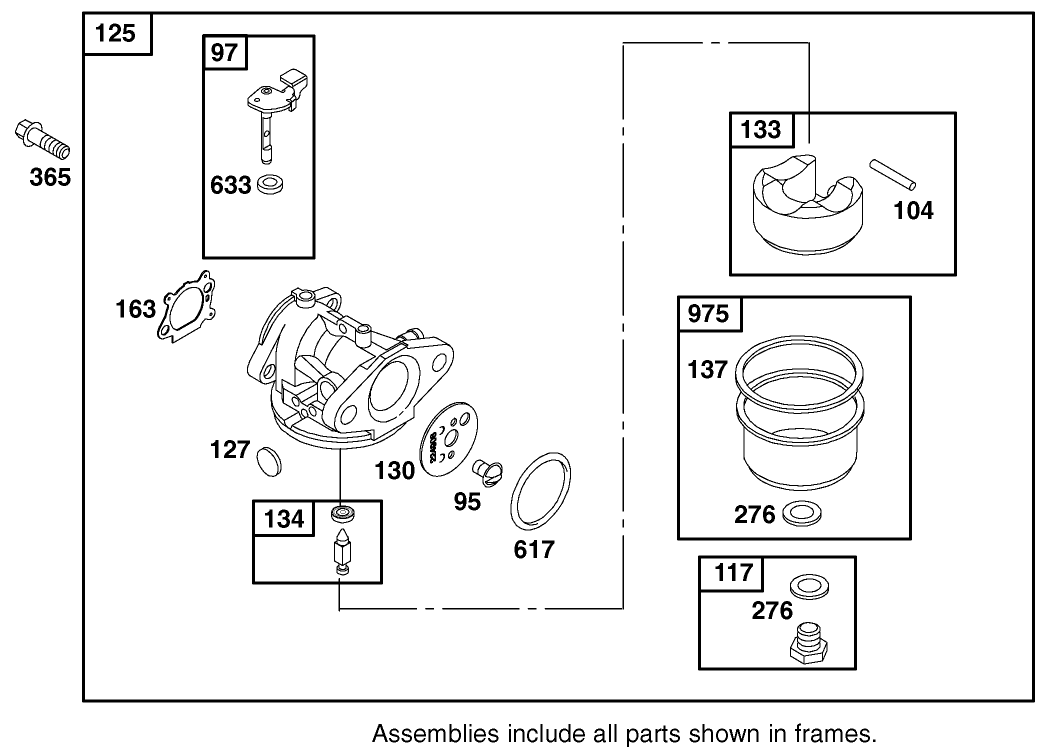 Carburetor Overhaul Kit Assembly Briggs And Stratton Model 12f802-1770-B1