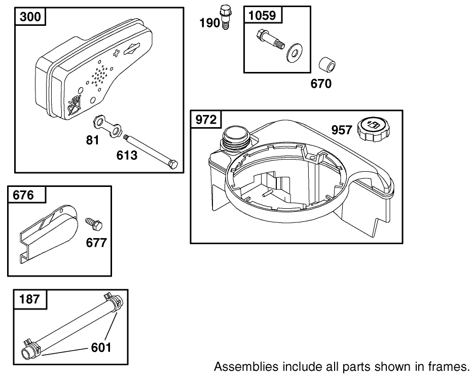 Muffler And Fuel Tank Assembly Briggs And Stratton Model 12f802-1770-B1