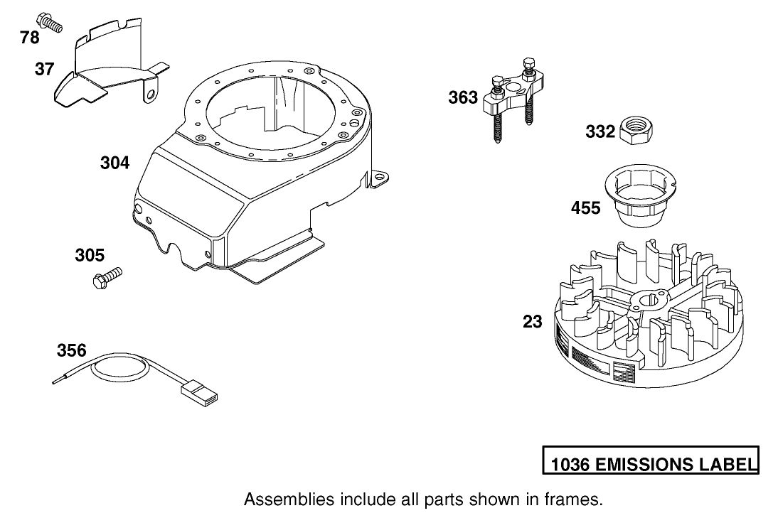 Flywheel And Blower Housing Assembly Briggs And Stratton Model 12f802-1770-B1