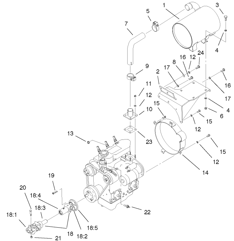 Muffler And Pump Drive Assembly