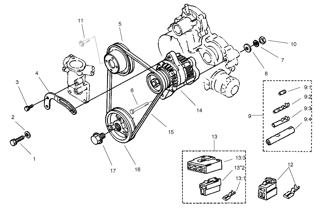 Alternator And Pulley Assembly