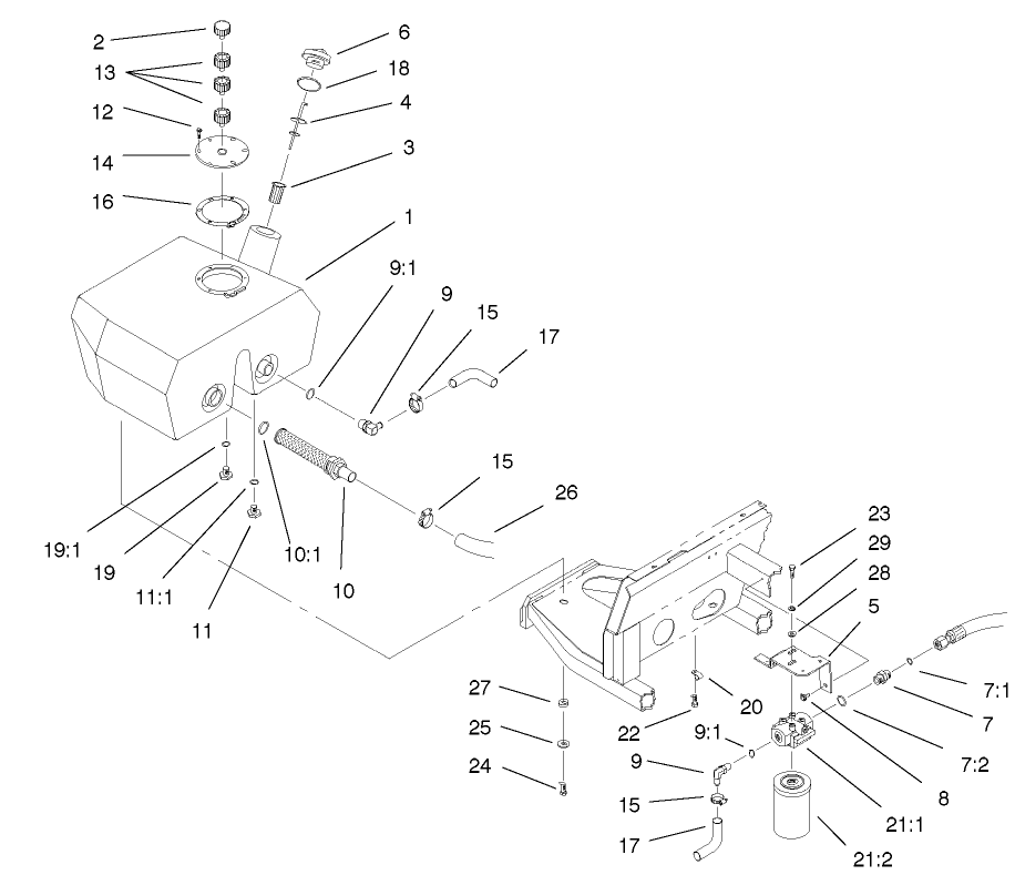 Hydraulic Filter And Reservoir Assembly
