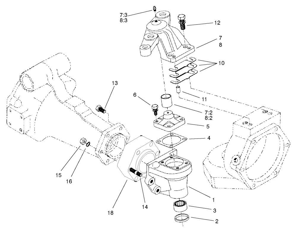 Rear Axle Assembly No. 98-3925 (continued) Bevel Gear Case Assembly