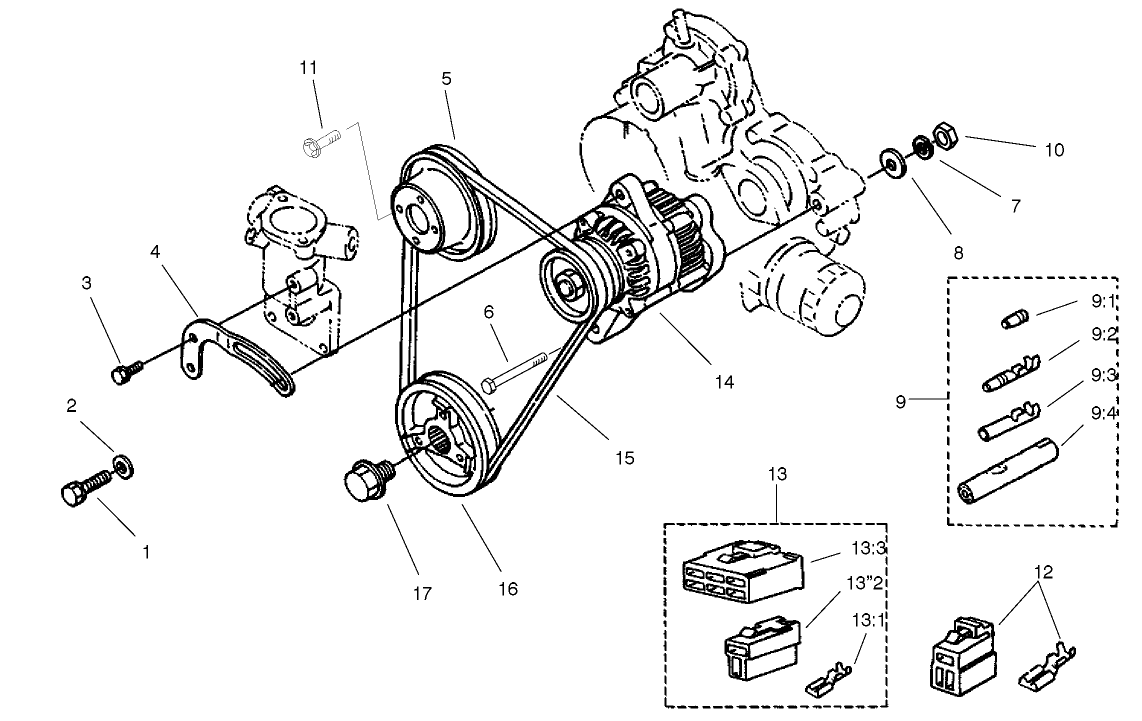 Alternator And Pulley Assembly