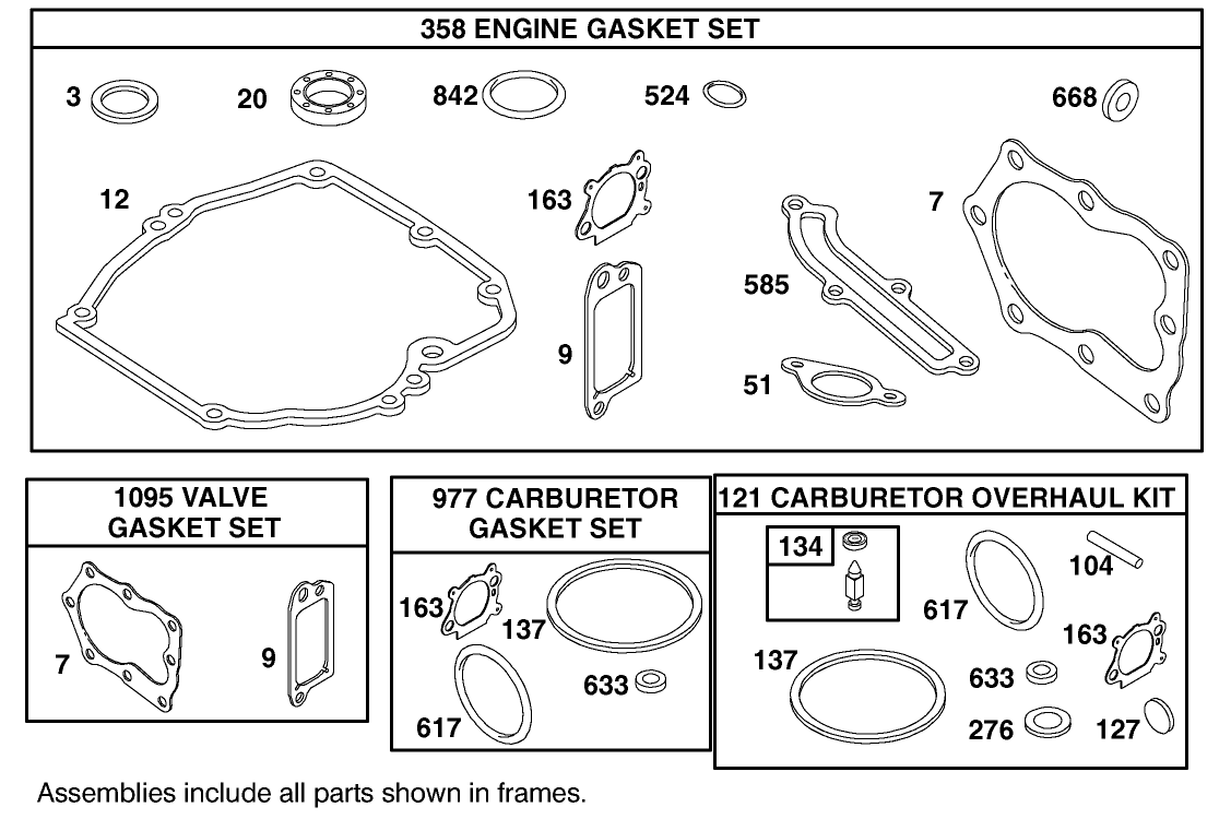 Gasket Kits Briggs And Stratton Model 12j805-2370-B1