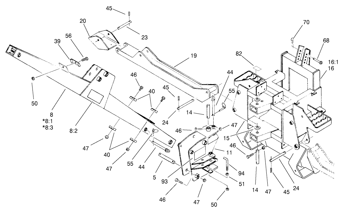 Frame, Boom And Stabilizer Assembly