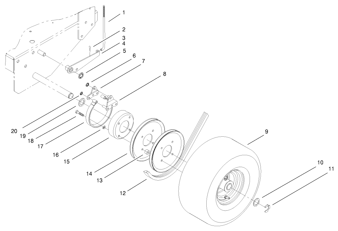 Brake, Wheel Pulley & Wheel Assembly