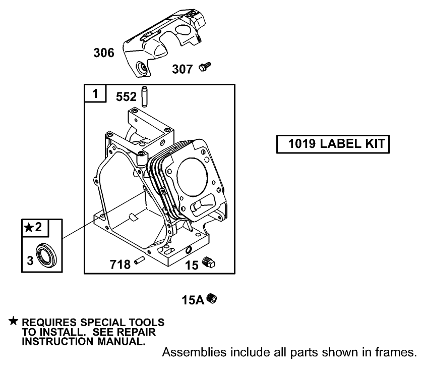 Cylinder Assembly Briggs And Stratton Model 110402-0218-E1