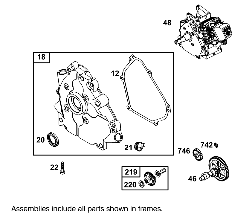 Crankcase Assembly Briggs And Stratton Model 110402-0218-E1