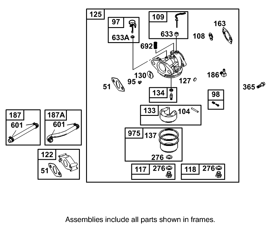 Carburetor Assembly Briggs And Stratton Model 110402-0218-E1