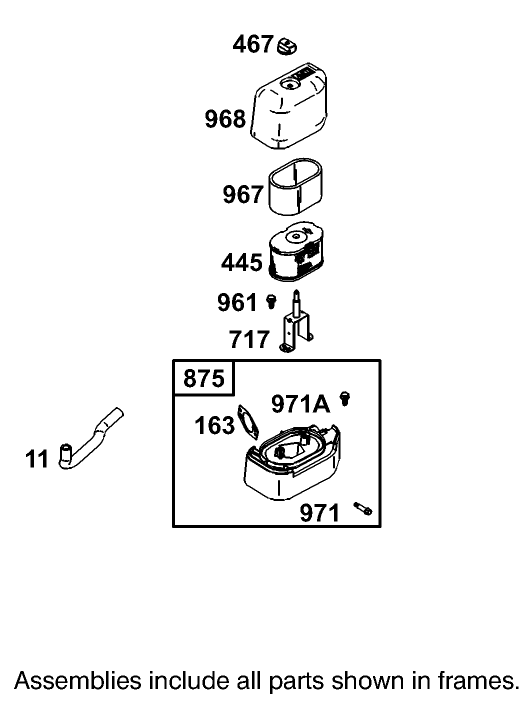 Air Cleaner Assembly Briggs And Stratton Model 110402-0218-E1
