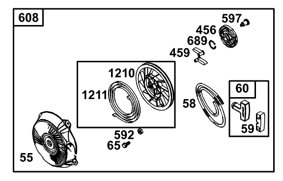 Starter Assembly Briggs And Stratton Model 110402-0218-E1